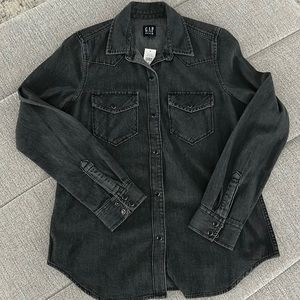 Denim Western Shirt in black wash